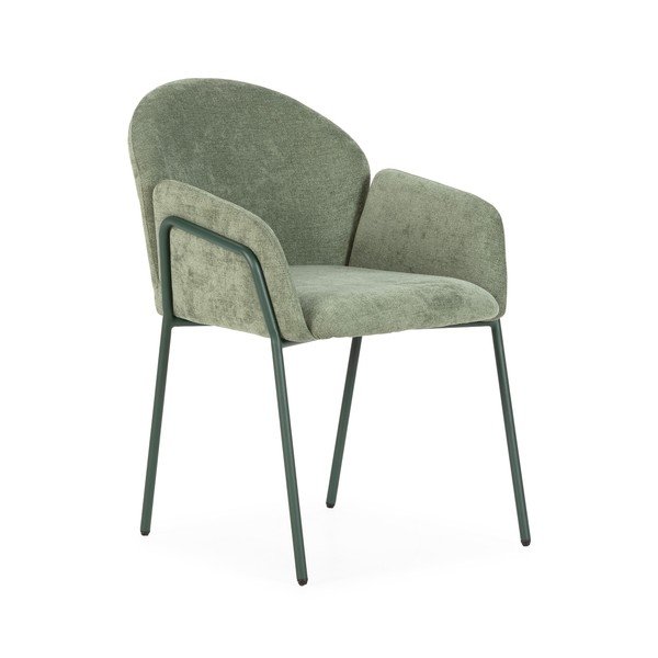 Zielone tapicerowane fotele jadalniane zestaw 2 szt. Aslin – MOME