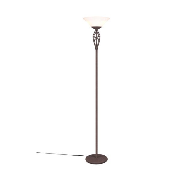 Ciemnobrązowa lampa stojąca ze szklanym kloszem (wysokość 180 cm) Rustica – Trio-image-2