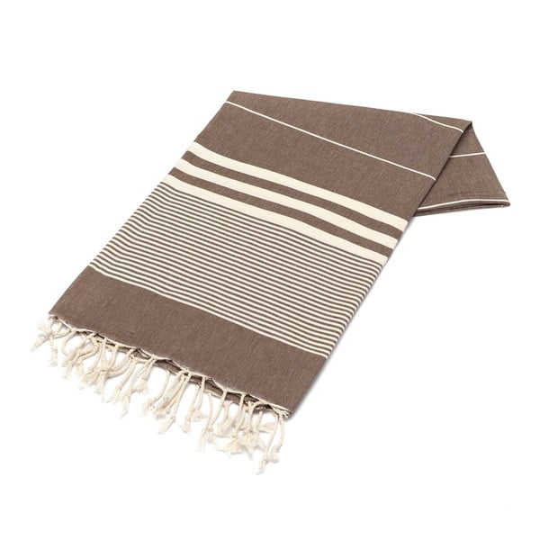 Ręcznik hammam American Stripes Chocolate, 100x180 cm