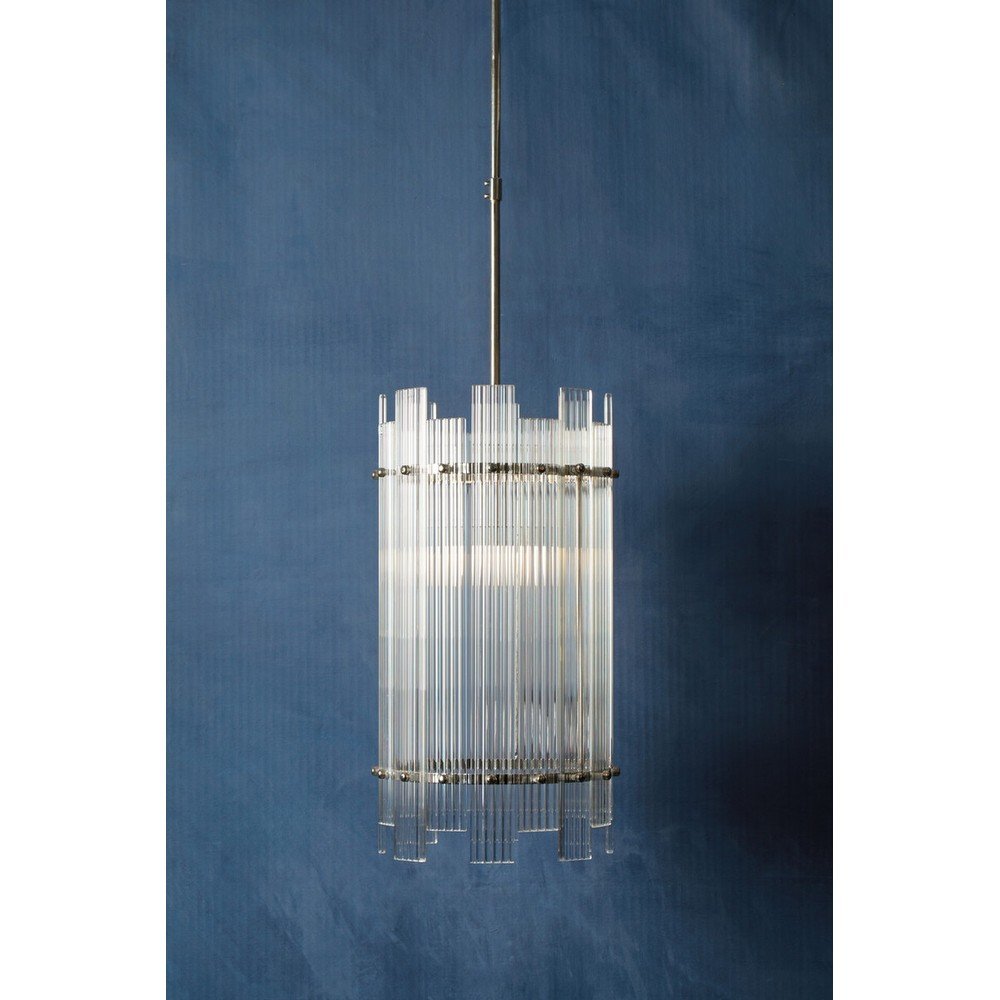 Metalowa lampa wisząca w kolorze srebra ze szklanym kloszem ø 27 cm Ritz – Premier Housewares (zdjęcie 3)