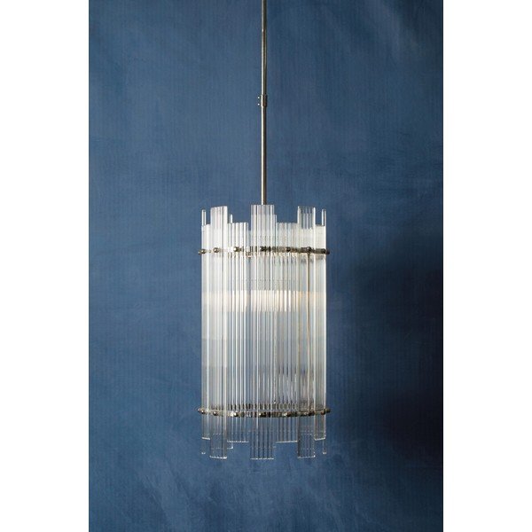 Metalowa lampa wisząca w kolorze srebra ze szklanym kloszem ø 27 cm Ritz – Premier Housewares-image-1