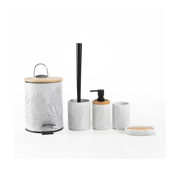 Biały metalowy kosz na śmieci z pedałem 3 l Amber – douceur d'intérieur-image-2