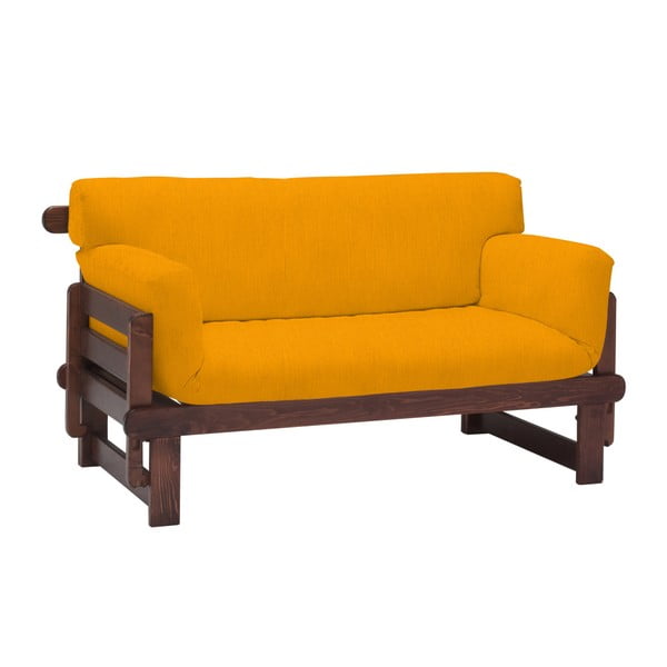 Żółta rozkładana sofa dwuosobowa 13Casa Karma