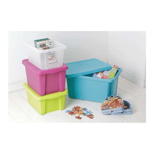 Niebieski pojemnik do przechowywania z pokrywą Curver Essentials, 45 l-image-1