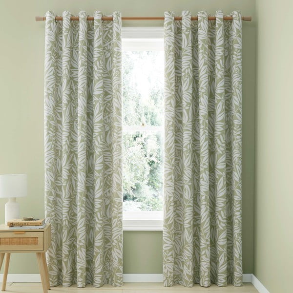 Zielone zasłony zestaw 2 szt. 168x229 cm Sorrel Leaves – Catherine Lansfield-image-2