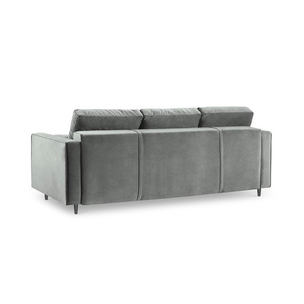Jasnoszara aksamitna rozkładana sofa Milo Casa Santo-image-4