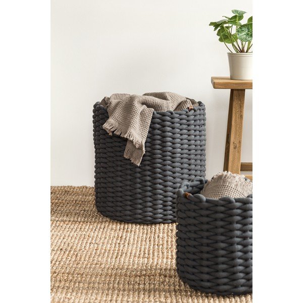 Tekstylny koszyk ø 40x40 cm Peach Skin Round XL – Bigso-image-1