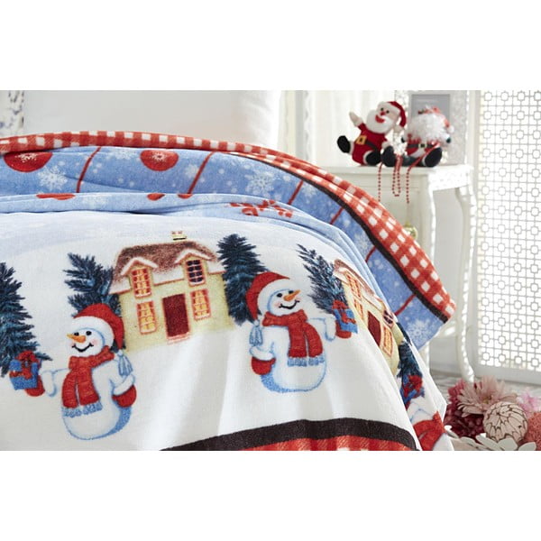 Koc ze świątecznym motywem z mieszanki bawełny 150x200 cm – Mila Home-image-1