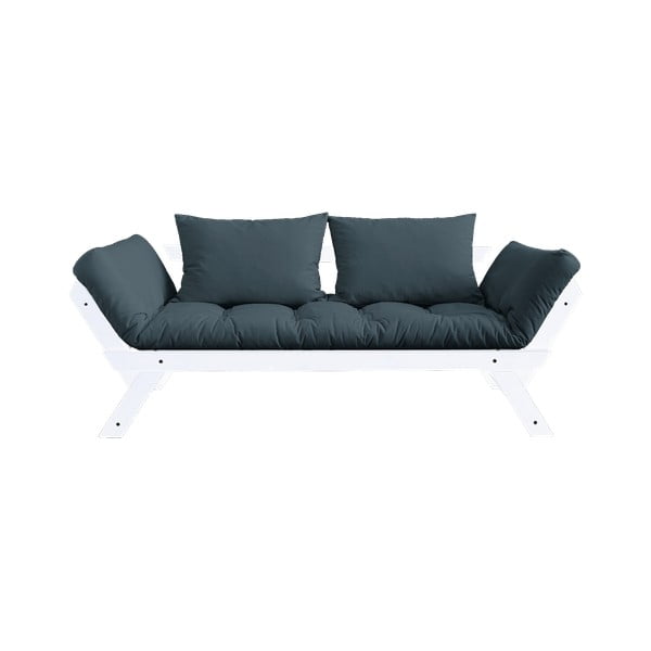 Sofa rozkładana z niebieskozielonym obiciem Karup Design Bebop White/Petrol Blue