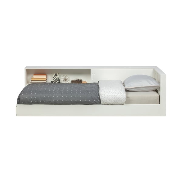 Białe łóżko jednoosobowe z drewna sosnowego WOOOD Connect, 90x200 cm