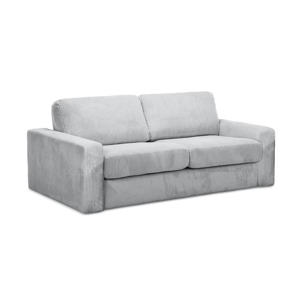 Jasnoszara sztruksowa rozkładana sofa 195 cm Nona – Makamii-image-2