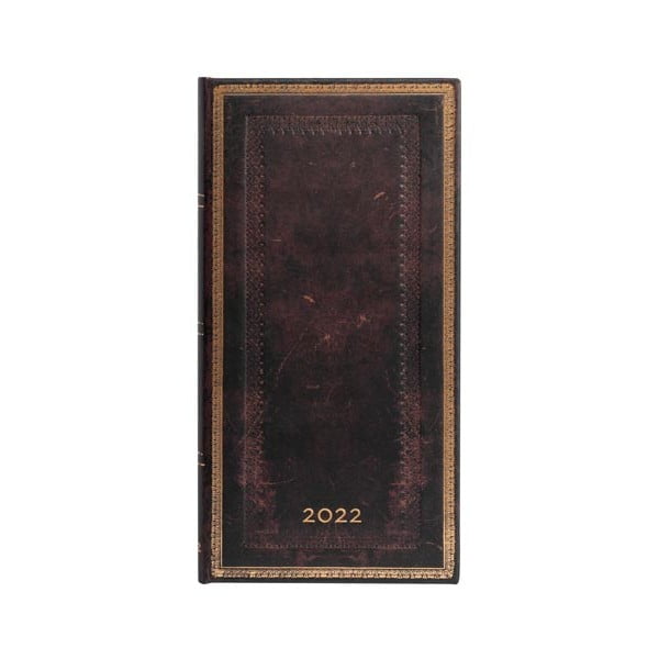 Tygodniowy kalendarz na rok 2022 Paperblanks Black Moroccan, 9,5x18 cm