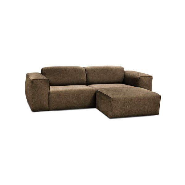 Jasnobrązowa sofa 3-osobowaz pufem Cosmopolitan Design Phoenix-image-1