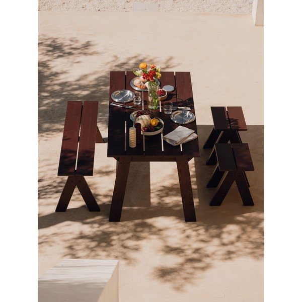 Stół ogrodowy z litego drewna sosnowego 77x140 cm Navo – noo.ma-image-2