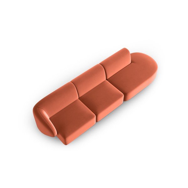 Różowa aksamitna sofa lewostronna 311 cm Paolo – Milo Casa-image-1
