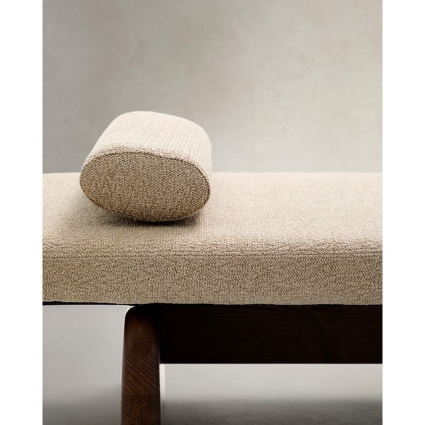 Beżowo-ciemnonaturalny szezlong z tkaniny szenilowej (strona zmienna) Topaz – Kave Home-image-3