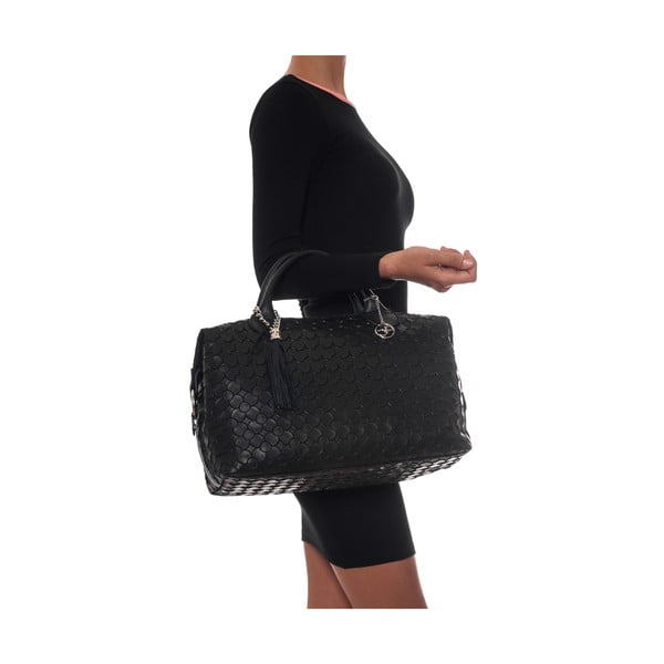 Skórzana torebka Carla Ferreri 890 Nero-image-4