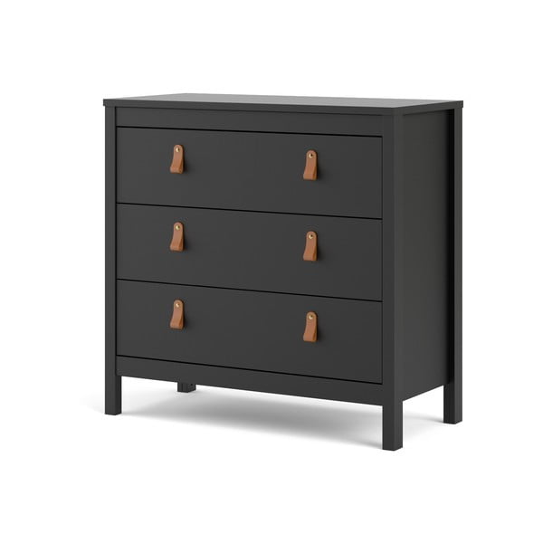 Czarna niska komoda 82x80 cm Madrid – Tvilum-image-4