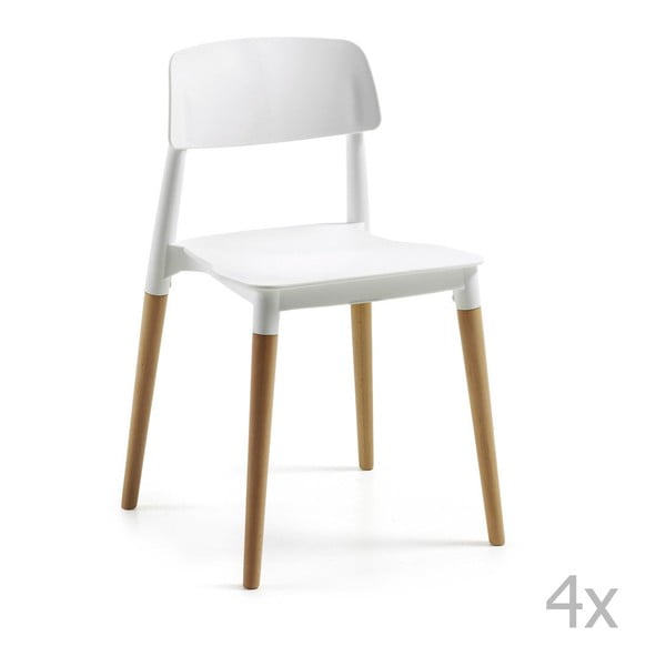 Zestaw 4 białych krzeseł jadalnianych La Forma Lejeir