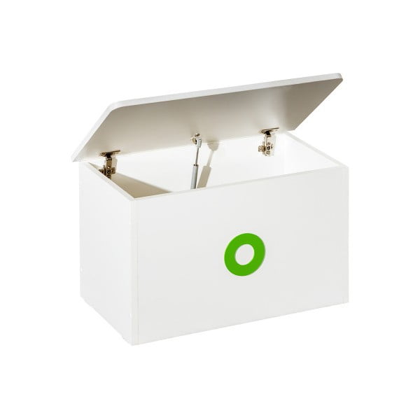 Białe pudełko na zabawki z zielonymi elementami KICOTI Circle