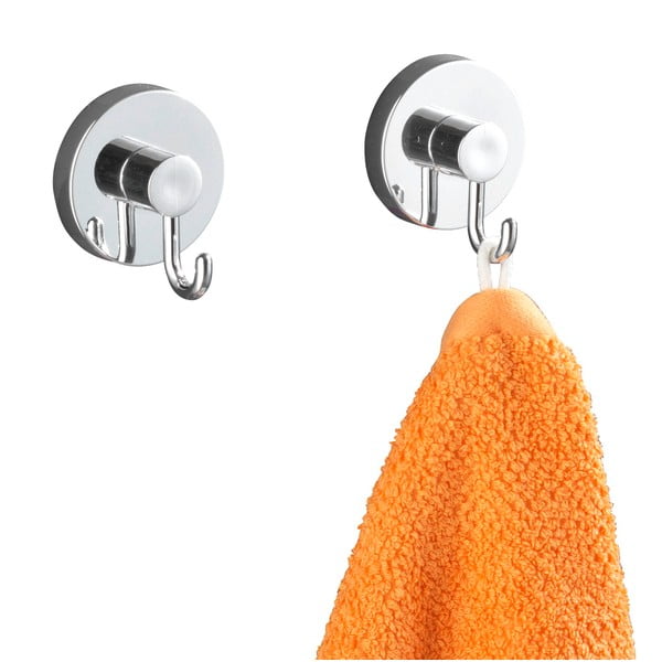 Samoprzylepne plastikowe haczyki zestaw 2 szt. w kolorze srebra z połyskiem Vacuum-Loc – Wenko-image-4