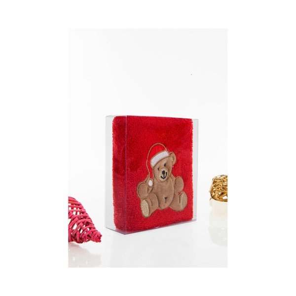 Ręcznik Christmas Teddy Red, 30x50 cm-image-2