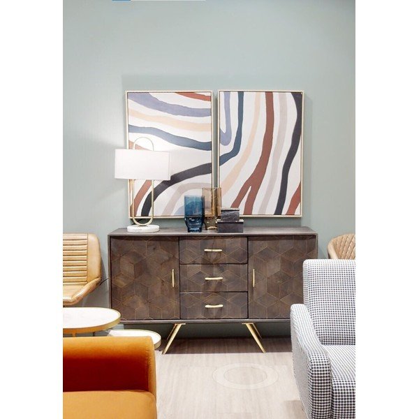 Obrazy zestaw 2 szt. z ramą w zestawie/na płótnie 63x93 cm Astratto – Premier Housewares-image-2