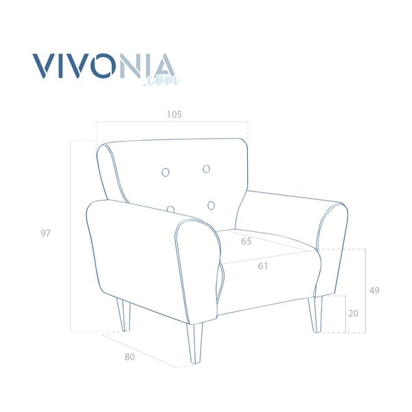 Musztardowy fotel Vivonita -image-1
