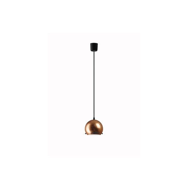 Lampa wisząca w kolorze miedzi z czarnym kablem Sotto Luce Myoo Elementary 1S, ⌀ 15 cm