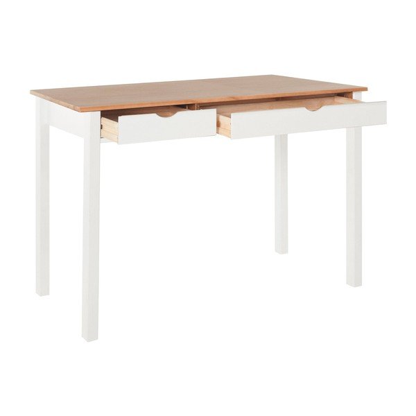 Biało-brązowe biurko z drewna sosnowego Støraa Gava, dł. 120 cm-image-3