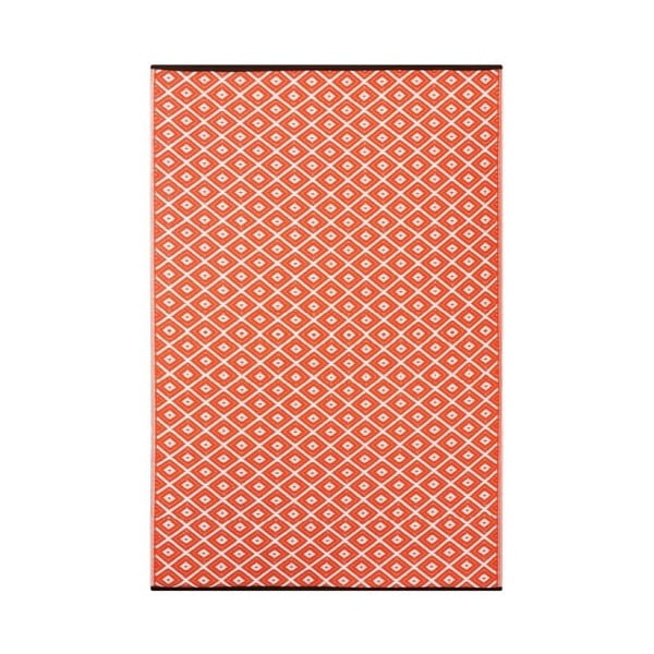 Pomarańczowo-biały dwustronny dywan zewnętrzny Green Decore Karma, 120x180 cm