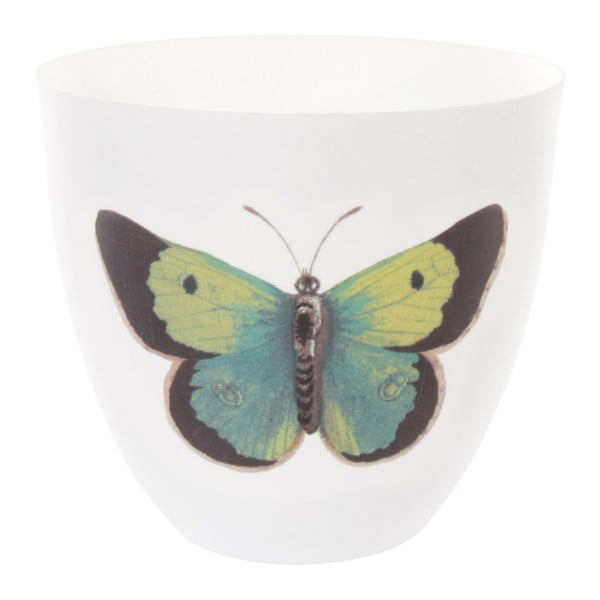 Doniczka porcelanowa z zielonym motylem SHISHI Butterfly