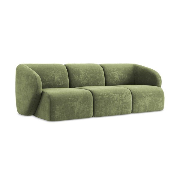 Zielona sofa z tkaniny szenilowej 244 cm Lani – Makamii-image-1