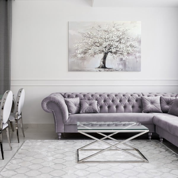 Obraz z ręcznie malowanymi elementami 70x100 cm White Tree – Styler-image-2