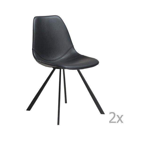 Zestaw 2 czarnych krzeseł DAN– FORM Pitch