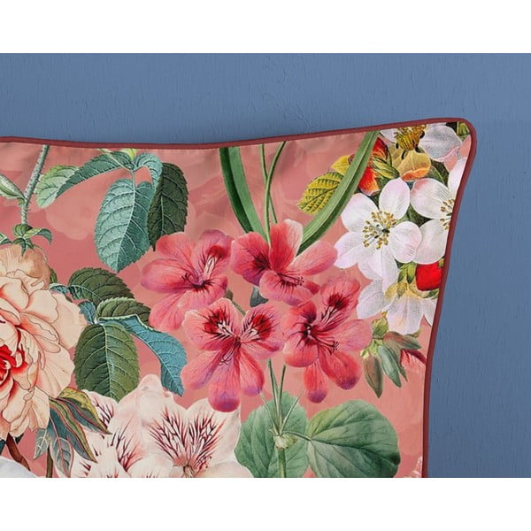 Pomarańczowa pościel jednoosobowa z bawełny organicznej Descanso Flowery, 140x220 cm-image-3