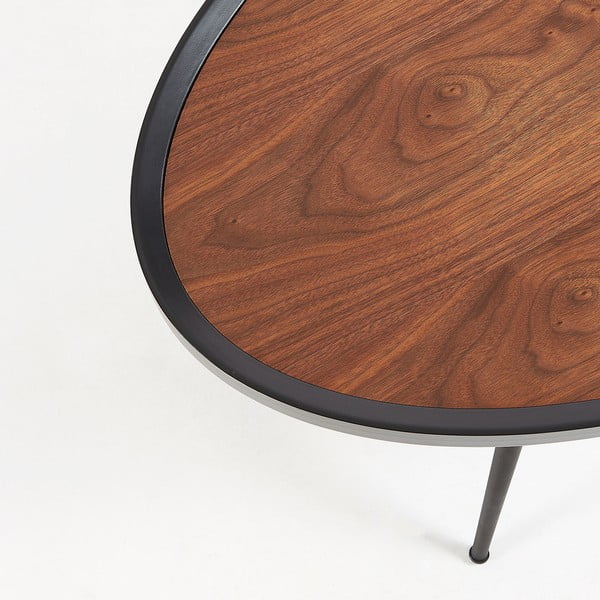 Czarny stolik z blatem w dekorze orzecha Kave Home Kamelia-image-4