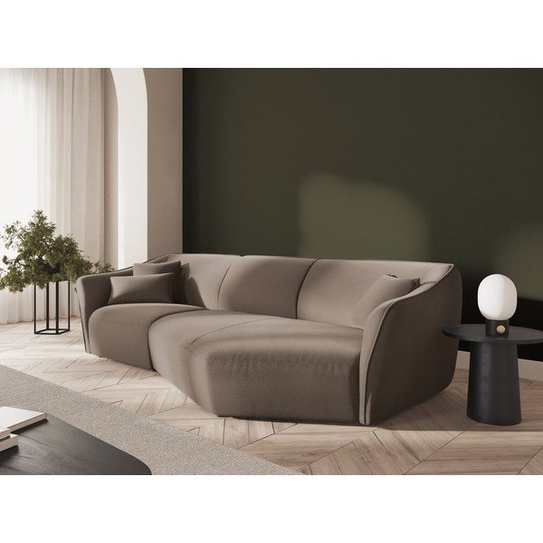Brązowy aksamitny narożnik Tokyo – Cosmopolitan Design-image-1