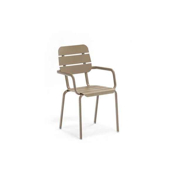 Brązowobeżowe metalowe krzesła ogrodowe zestaw 4 szt. Alicante – Ezeis