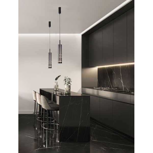 Szara szklana lampa wisząca LED ø 8 cm Bento – Nova Luce-image-1
