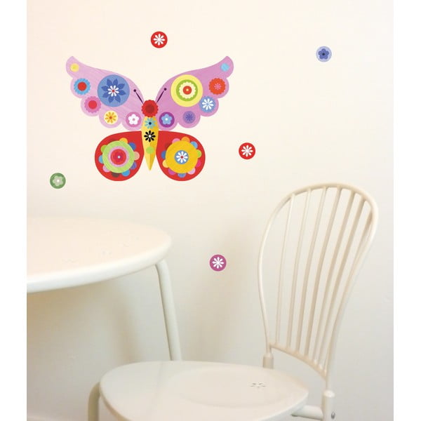 Naklejka wielokrotnego użytku Butterfly Mini Pink, 30x21 cm