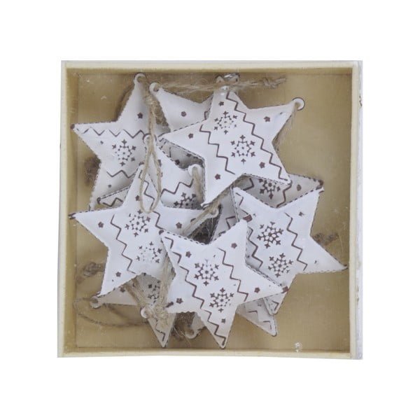 Zestaw 10 białych metalowych ozdób w kształcie gwiazdy Ego Dekor Christmas Box