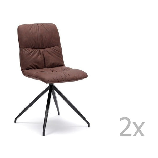 Zestaw 2 brązowych krzeseł Design Twist Galena