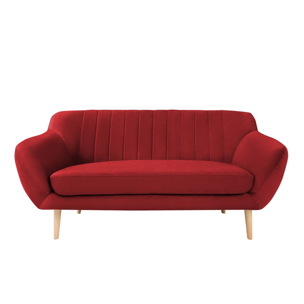 Czerwona aksamitna sofa Mazzini Sofas Sardaigne, 158 cm