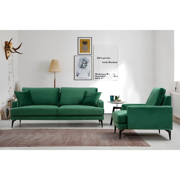 Zielona sofa 205 cm Papira – Balcab Home-image-1