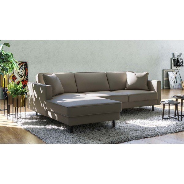 Jasnobrązowy skórzany narożnik (lewostronny) Kobo – MESONICA-image-1