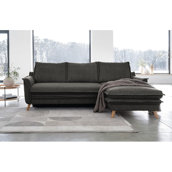 Ciemnoszary rozkładany narożnik (prawostronny) Charming Charlie – Miuform-image-1