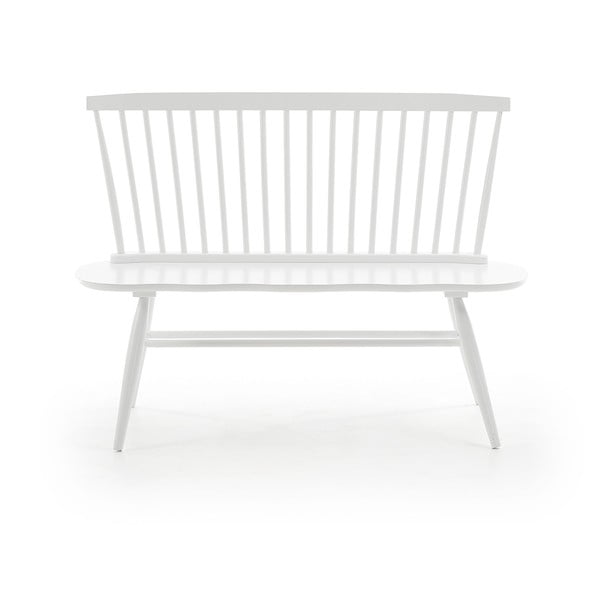 Biała ławka z kauczukowego drewna Kave Home Slover, 120x53 cm-image-2