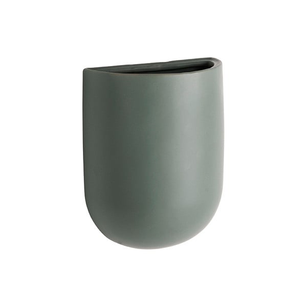 Matowa zielona ceramiczna doniczka ścienna PT LIVING Oval-image-1