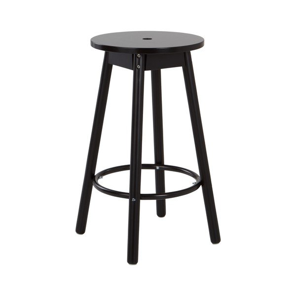 Czarny hoker z litego drewna sosnowego (wysokość siedziska 65 cm) Kinna – Jotex